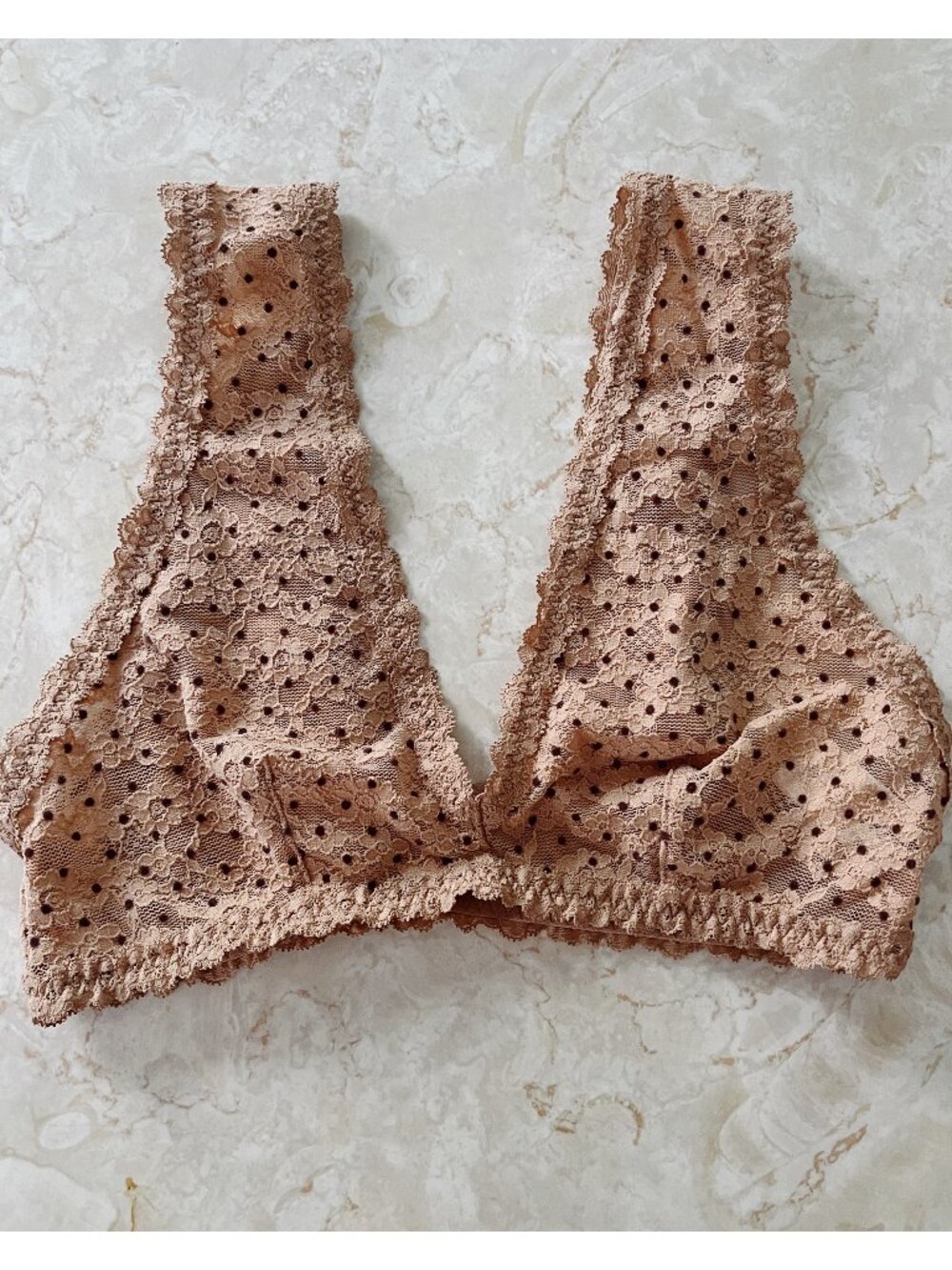NWT Aerie Sz S Show Off Flocked Vintage Lace Plunge Bralette